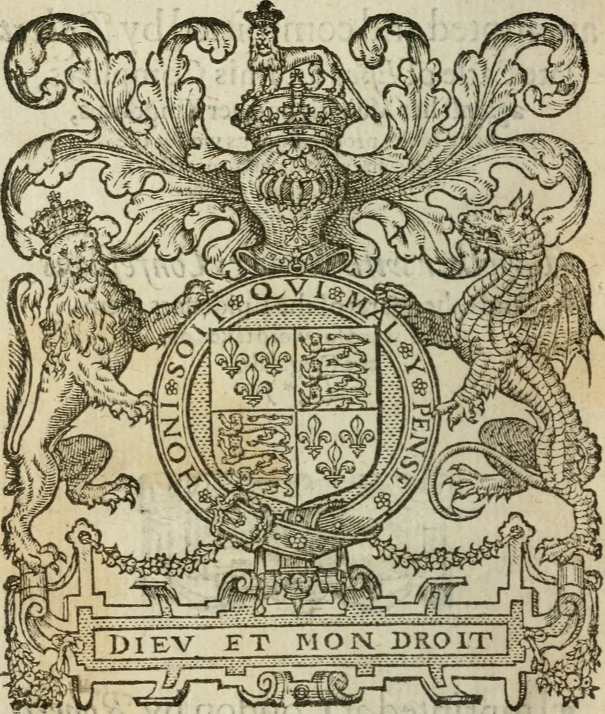 An illustration from A declaration of the practises & treasons attempted and committed by Robert late Earle of Essex and his complices, against Her Maiestie and her kingdoms, and of the proceedings as well at the arraignments & conuictions of the said late Earle, and his adherents, as after. Together with the very confessions and other parts of the euidences themselues, word for word taken out of the originals, 1601, leaf 7
