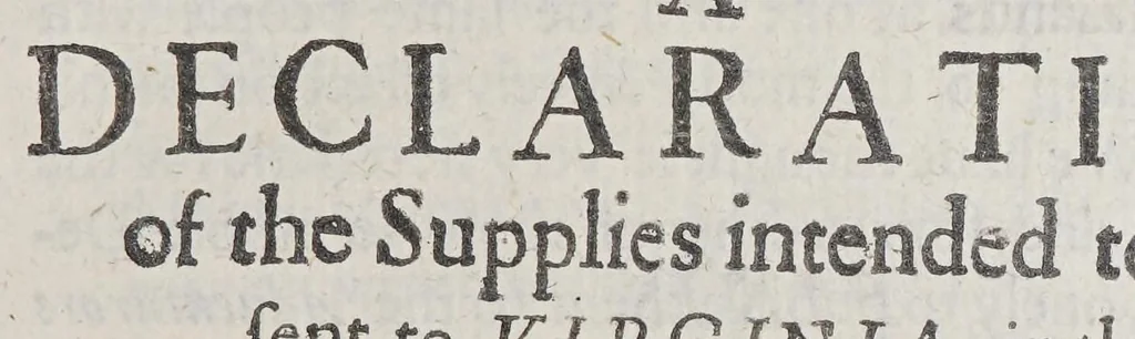 An illustration from A declaration of the state of the colony and affaires in Virginia: : with the names of the aduenturors, and summes aduentured in that action., 1620, leaf 23