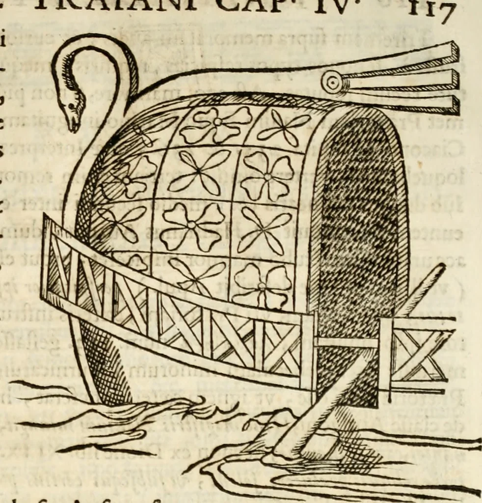 An illustration from De colvmna Traiani syntagma. Accesserunt explicatio veteris tabellae anaglyphae Homeri Iliadem, atqve ex Stesichoro, Arctino et Lesche Ilii excidivm continentis, & Emissarii Lacus Fvcini descriptio, 1683, leaf 124