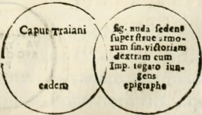 An illustration from De colvmna Traiani syntagma. Accesserunt explicatio veteris tabellae anaglyphae Homeri Iliadem, atqve ex Stesichoro, Arctino et Lesche Ilii excidivm continentis, & Emissarii Lacus Fvcini descriptio, 1683, leaf 282