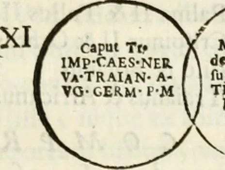 An illustration from De colvmna Traiani syntagma. Accesserunt explicatio veteris tabellae anaglyphae Homeri Iliadem, atqve ex Stesichoro, Arctino et Lesche Ilii excidivm continentis, & Emissarii Lacus Fvcini descriptio, 1683, leaf 288