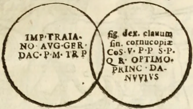 An illustration from De colvmna Traiani syntagma. Accesserunt explicatio veteris tabellae anaglyphae Homeri Iliadem, atqve ex Stesichoro, Arctino et Lesche Ilii excidivm continentis, & Emissarii Lacus Fvcini descriptio, 1683, leaf 310