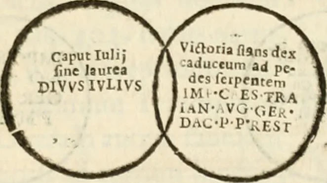 An illustration from De colvmna Traiani syntagma. Accesserunt explicatio veteris tabellae anaglyphae Homeri Iliadem, atqve ex Stesichoro, Arctino et Lesche Ilii excidivm continentis, & Emissarii Lacus Fvcini descriptio, 1683, leaf 314