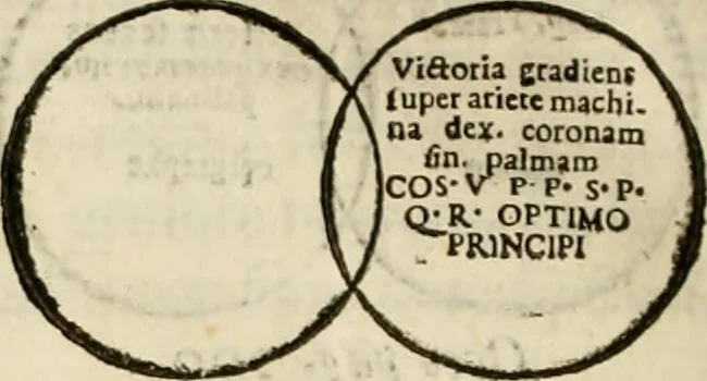 An illustration from De colvmna Traiani syntagma. Accesserunt explicatio veteris tabellae anaglyphae Homeri Iliadem, atqve ex Stesichoro, Arctino et Lesche Ilii excidivm continentis, & Emissarii Lacus Fvcini descriptio, 1683, leaf 315