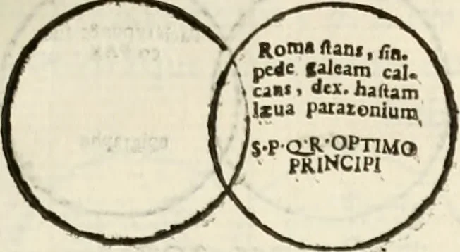 An illustration from De colvmna Traiani syntagma. Accesserunt explicatio veteris tabellae anaglyphae Homeri Iliadem, atqve ex Stesichoro, Arctino et Lesche Ilii excidivm continentis, & Emissarii Lacus Fvcini descriptio, 1683, leaf 318