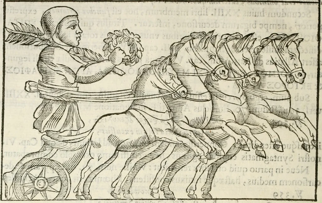 An illustration from De colvmna Traiani syntagma. Accesserunt explicatio veteris tabellae anaglyphae Homeri Iliadem, atqve ex Stesichoro, Arctino et Lesche Ilii excidivm continentis, & Emissarii Lacus Fvcini descriptio, 1683, leaf 347
