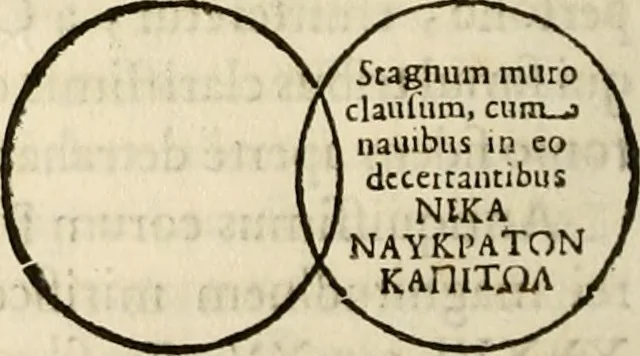An illustration from De colvmna Traiani syntagma. Accesserunt explicatio veteris tabellae anaglyphae Homeri Iliadem, atqve ex Stesichoro, Arctino et Lesche Ilii excidivm continentis, & Emissarii Lacus Fvcini descriptio, 1683, leaf 405