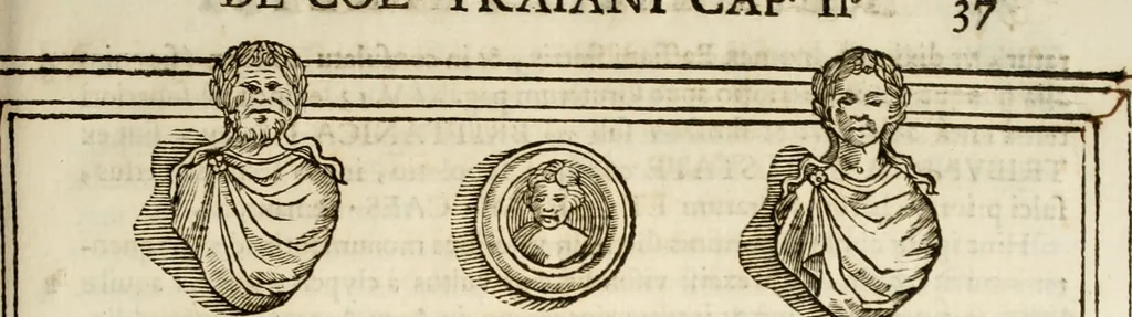 An illustration from De colvmna Traiani syntagma. Accesserunt explicatio veteris tabellae anaglyphae Homeri Iliadem, atqve ex Stesichoro, Arctino et Lesche Ilii excidivm continentis, & Emissarii Lacus Fvcini descriptio, 1683, leaf 44