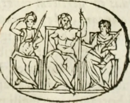 An illustration from De colvmna Traiani syntagma. Accesserunt explicatio veteris tabellae anaglyphae Homeri Iliadem, atqve ex Stesichoro, Arctino et Lesche Ilii excidivm continentis, & Emissarii Lacus Fvcini descriptio, 1683, leaf 490