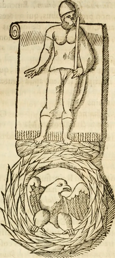 An illustration from De colvmna Traiani syntagma. Accesserunt explicatio veteris tabellae anaglyphae Homeri Iliadem, atqve ex Stesichoro, Arctino et Lesche Ilii excidivm continentis, & Emissarii Lacus Fvcini descriptio, 1683, leaf 80