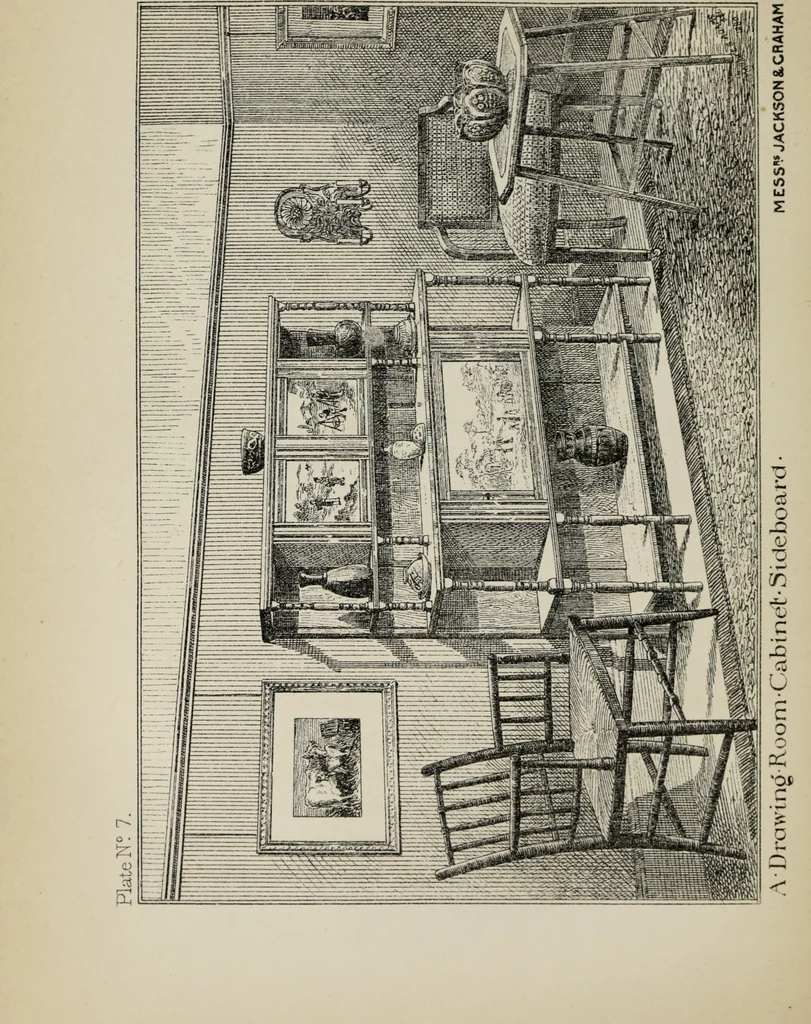 An illustration from Decoration & furniture of town houses; a series of Cantor lectures delivered before the Society of arts, 1880, amplified and enl., 1881, leaf 137