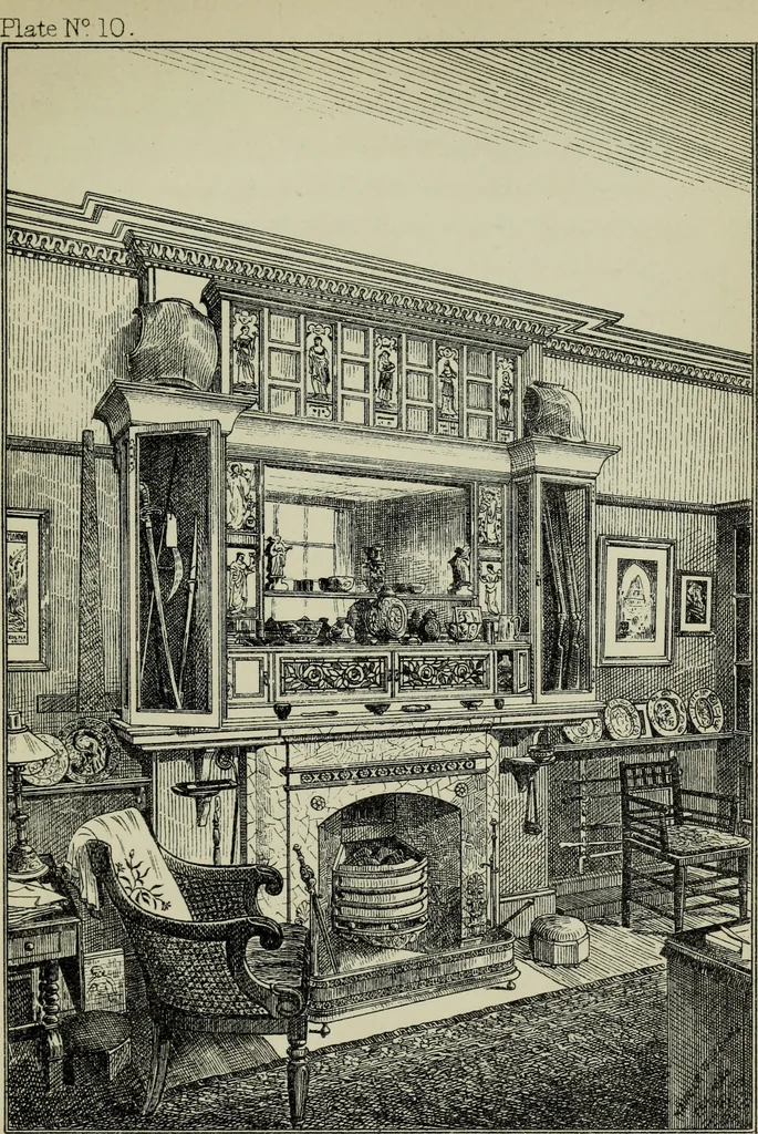 An illustration from Decoration & furniture of town houses; a series of Cantor lectures delivered before the Society of arts, 1880, amplified and enl., 1881, leaf 166