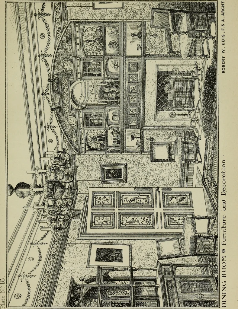 An illustration from Decoration & furniture of town houses; a series of Cantor lectures delivered before the Society of arts, 1880, amplified and enl., 1881, leaf 224