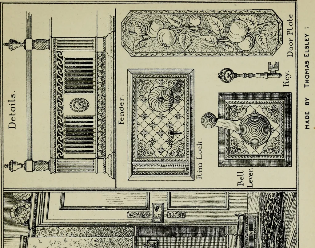 An illustration from Decoration & furniture of town houses; a series of Cantor lectures delivered before the Society of arts, 1880, amplified and enl., 1881, leaf 342