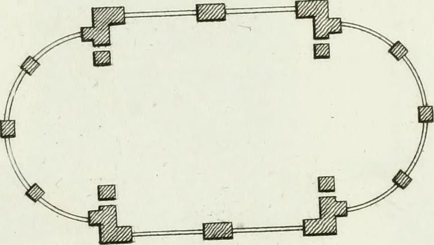 An illustration from Decorations for parks and gardens : designs for gates, garden seats, alcoves, temples, baths, entrance gates, lodges, facades, prospect towers, cattle sheds, ruins, bridges, greenhouses, &c. &c. also a hot house & hot wall : with plans & scales on 55 plates, 1810, leaf 101