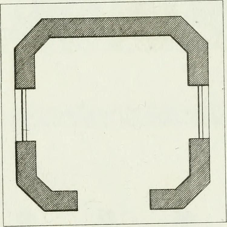 An illustration from Decorations for parks and gardens : designs for gates, garden seats, alcoves, temples, baths, entrance gates, lodges, facades, prospect towers, cattle sheds, ruins, bridges, greenhouses, &c. &c. also a hot house & hot wall : with plans & scales on 55 plates, 1810, leaf 25