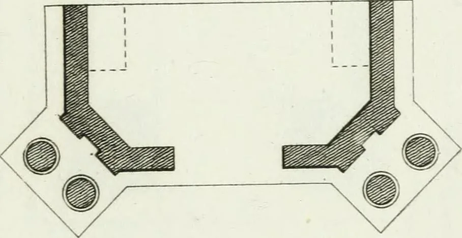 An illustration from Decorations for parks and gardens : designs for gates, garden seats, alcoves, temples, baths, entrance gates, lodges, facades, prospect towers, cattle sheds, ruins, bridges, greenhouses, &c. &c. also a hot house & hot wall : with plans & scales on 55 plates, 1810, leaf 43