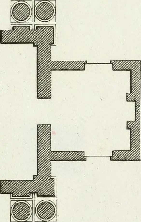 An illustration from Decorations for parks and gardens : designs for gates, garden seats, alcoves, temples, baths, entrance gates, lodges, facades, prospect towers, cattle sheds, ruins, bridges, greenhouses, &c. &c. also a hot house & hot wall : with plans & scales on 55 plates, 1810, leaf 55