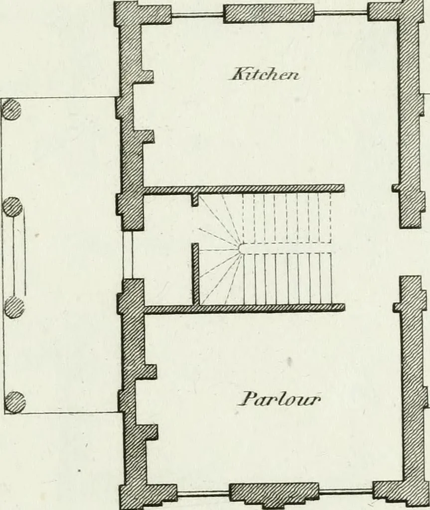 An illustration from Decorations for parks and gardens : designs for gates, garden seats, alcoves, temples, baths, entrance gates, lodges, facades, prospect towers, cattle sheds, ruins, bridges, greenhouses, &c. &c. also a hot house & hot wall : with plans & scales on 55 plates, 1810, leaf 61