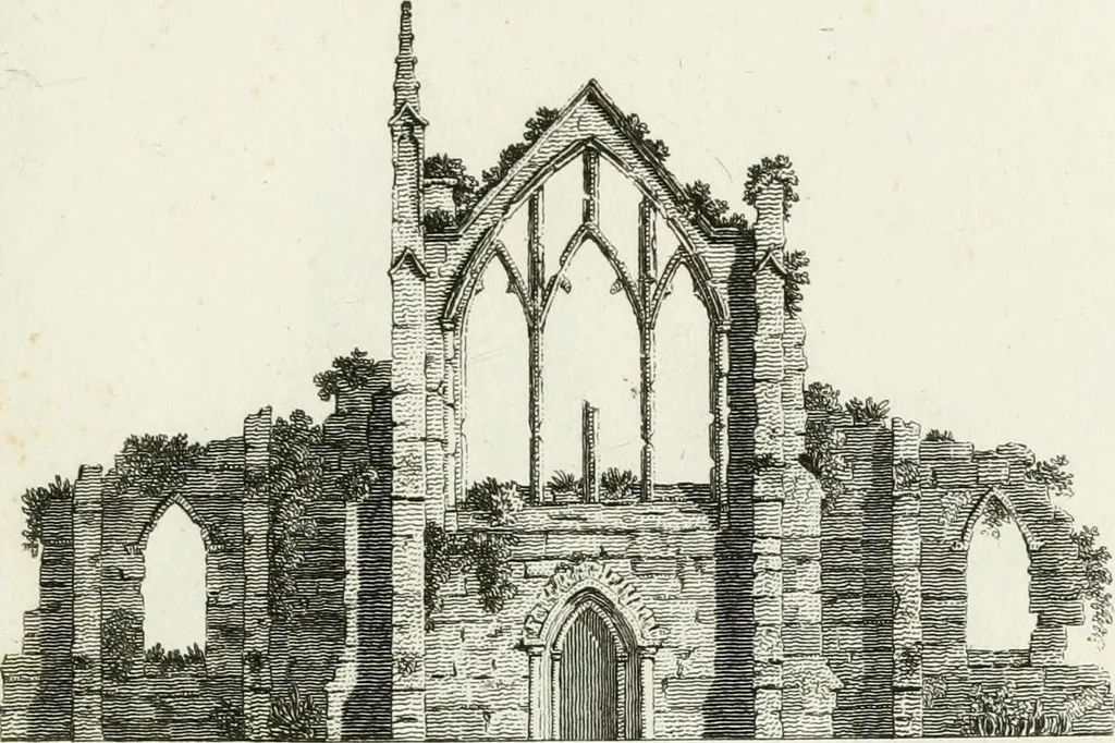 An illustration from Decorations for parks and gardens : designs for gates, garden seats, alcoves, temples, baths, entrance gates, lodges, facades, prospect towers, cattle sheds, ruins, bridges, greenhouses, &c. &c. also a hot house & hot wall : with plans & scales on 55 plates, 1810, leaf 69