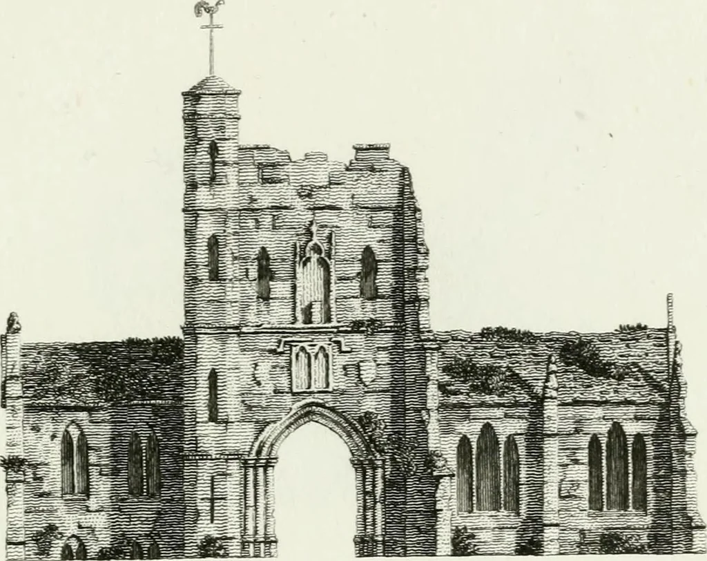 An illustration from Decorations for parks and gardens : designs for gates, garden seats, alcoves, temples, baths, entrance gates, lodges, facades, prospect towers, cattle sheds, ruins, bridges, greenhouses, &c. &c. also a hot house & hot wall : with plans & scales on 55 plates, 1810, leaf 77