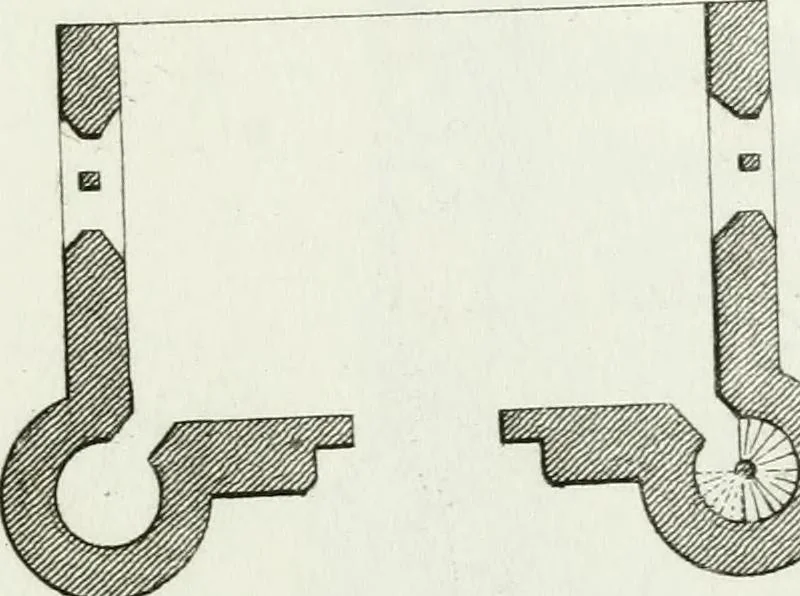 An illustration from Decorations for parks and gardens : designs for gates, garden seats, alcoves, temples, baths, entrance gates, lodges, facades, prospect towers, cattle sheds, ruins, bridges, greenhouses, &c. &c. also a hot house & hot wall : with plans & scales on 55 plates, 1810, leaf 79