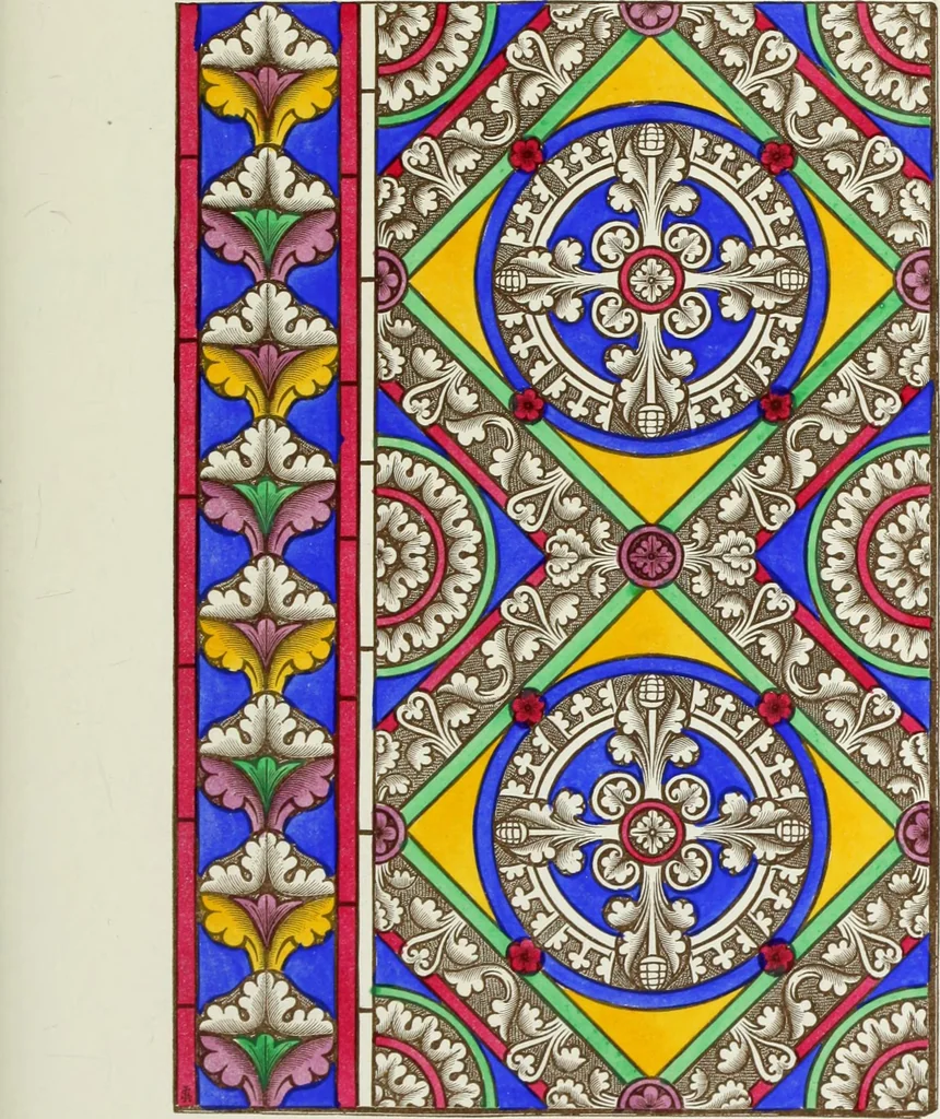 An illustration from The decorative arts ecclesiastical and civil of the Middle Ages, 1851, leaf 151