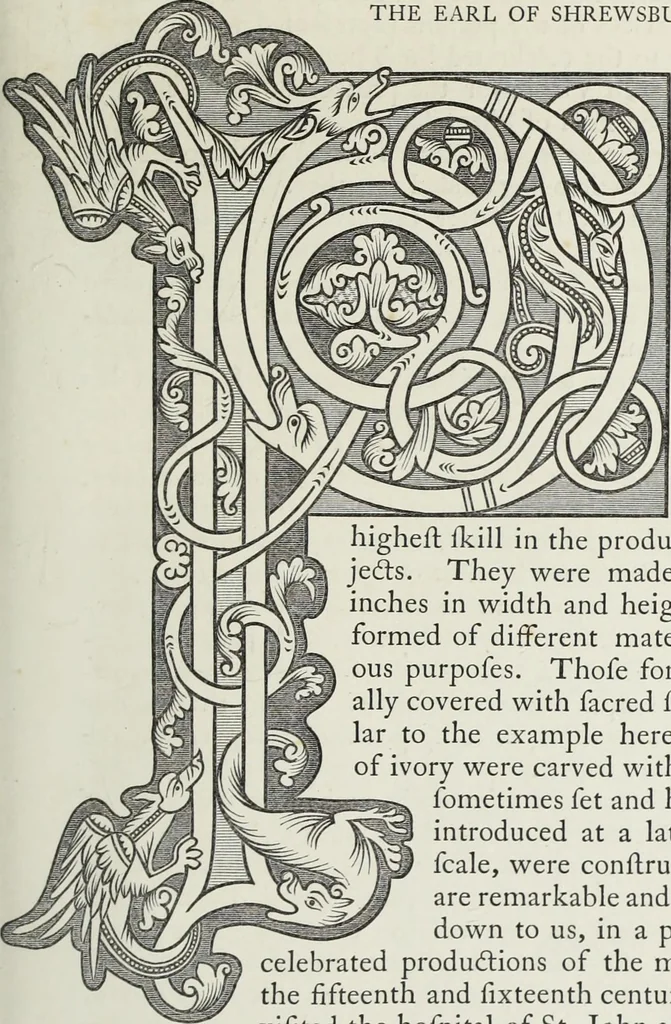 An illustration from The decorative arts ecclesiastical and civil of the Middle Ages, 1851, leaf 49