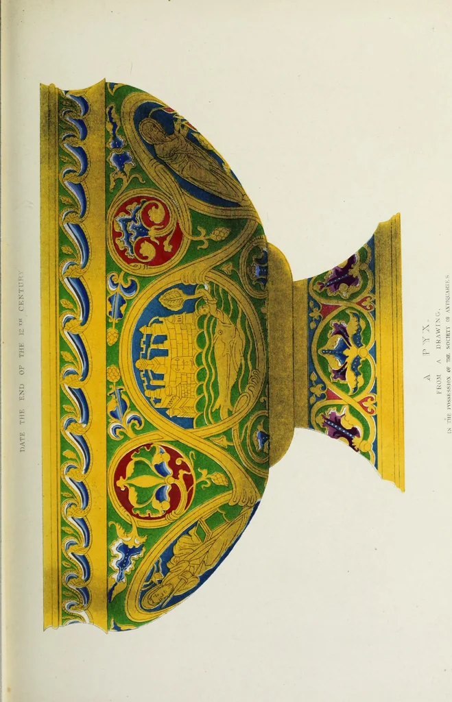 An illustration from The decorative arts ecclesiastical and civil of the Middle Ages, 1851, leaf 65