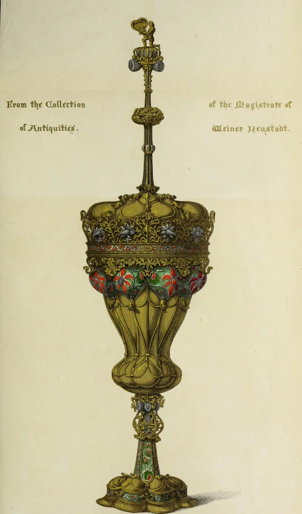 An illustration from The decorative arts ecclesiastical and civil of the Middle Ages, 1851, leaf 77