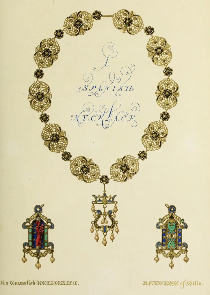 An illustration from The decorative arts ecclesiastical and civil of the Middle Ages, 1851, leaf 85