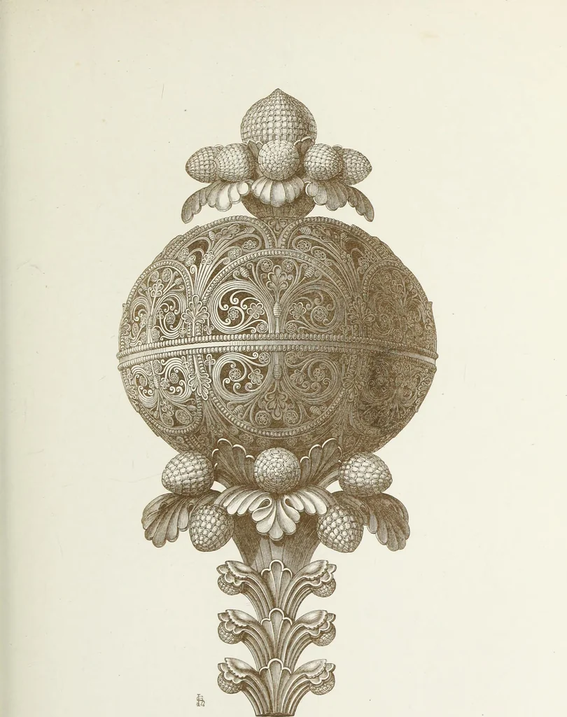 An illustration from The decorative arts ecclesiastical and civil of the Middle Ages, 1851, leaf 93