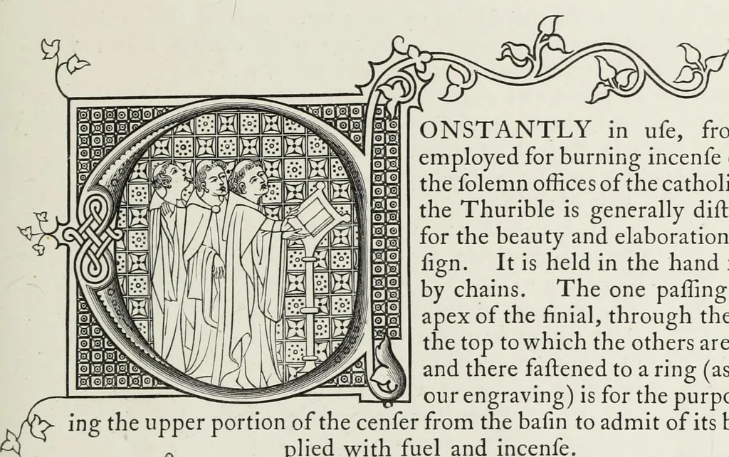 An illustration from The decorative arts ecclesiastical and civil of the Middle Ages, 1851, leaf 99