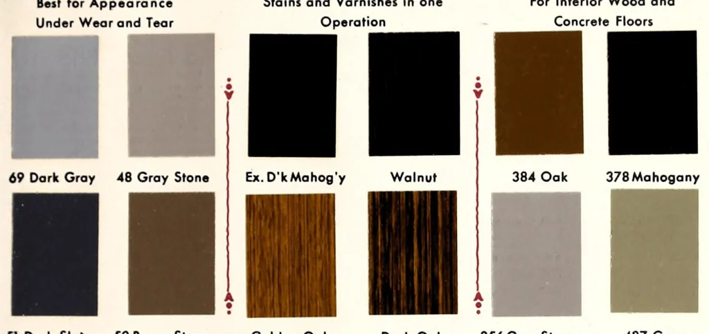 An illustration from Decorative suggestions : a handbook of color schemes sent you by paint headquarters., 1925, leaf 15