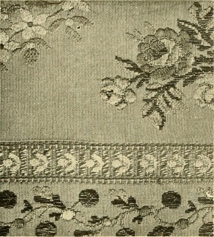 An illustration from Decorative textiles; an illustrated book on coverings for furniture, walls and floors, including damasks, brocades and velvets, tapestries, laces, embroideries, chintzes, cretones, drapery and furniture trimmings, wall papers, carpets and rugs, tooled and illuminated leathers, 1918, leaf 101