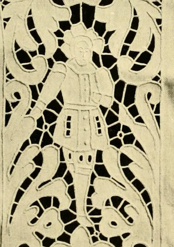 An illustration from Decorative textiles; an illustrated book on coverings for furniture, walls and floors, including damasks, brocades and velvets, tapestries, laces, embroideries, chintzes, cretones, drapery and furniture trimmings, wall papers, carpets and rugs, tooled and illuminated leathers, 1918, leaf 115