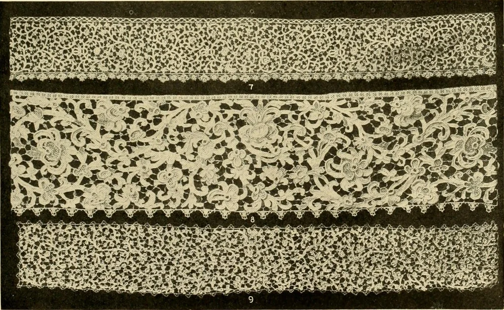 An illustration from Decorative textiles; an illustrated book on coverings for furniture, walls and floors, including damasks, brocades and velvets, tapestries, laces, embroideries, chintzes, cretones, drapery and furniture trimmings, wall papers, carpets and rugs, tooled and illuminated leathers, 1918, leaf 118