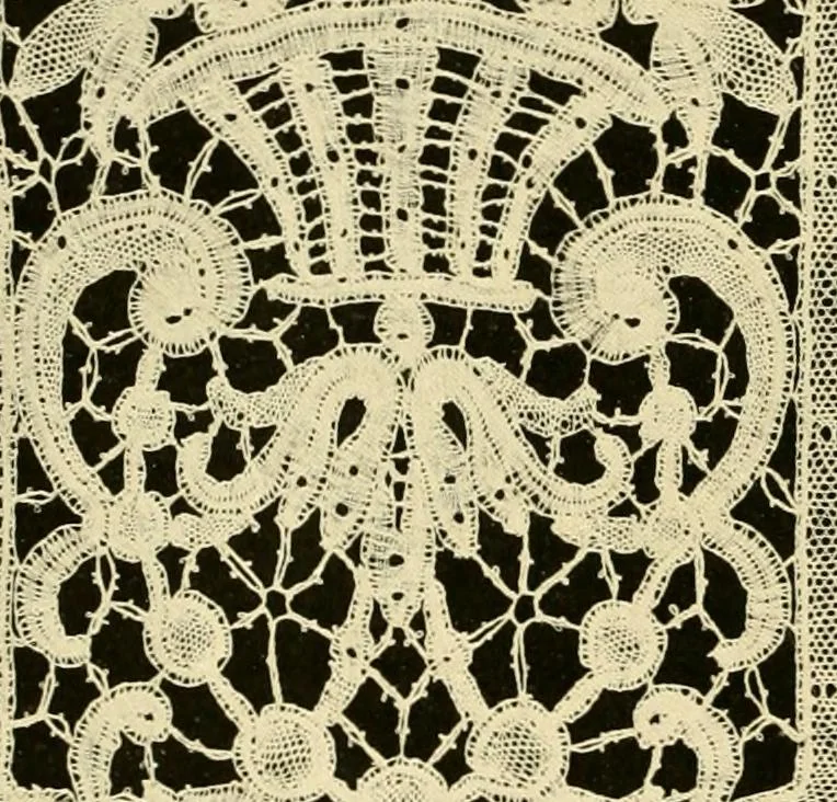 An illustration from Decorative textiles; an illustrated book on coverings for furniture, walls and floors, including damasks, brocades and velvets, tapestries, laces, embroideries, chintzes, cretones, drapery and furniture trimmings, wall papers, carpets and rugs, tooled and illuminated leathers, 1918, leaf 119