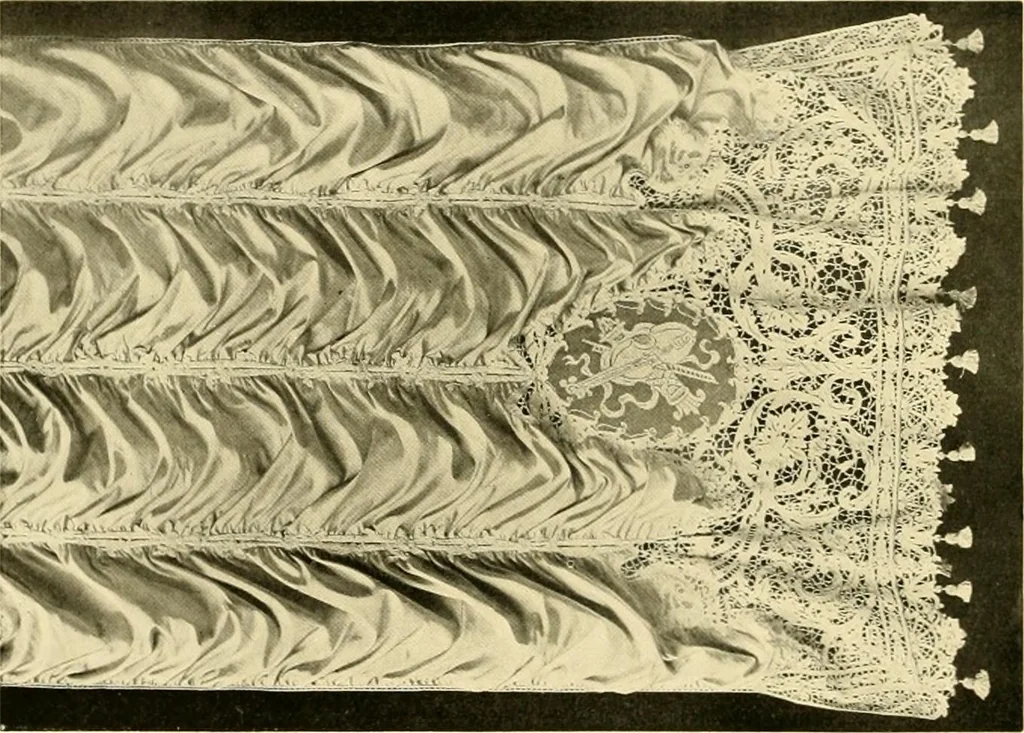 An illustration from Decorative textiles; an illustrated book on coverings for furniture, walls and floors, including damasks, brocades and velvets, tapestries, laces, embroideries, chintzes, cretones, drapery and furniture trimmings, wall papers, carpets and rugs, tooled and illuminated leathers, 1918, leaf 123