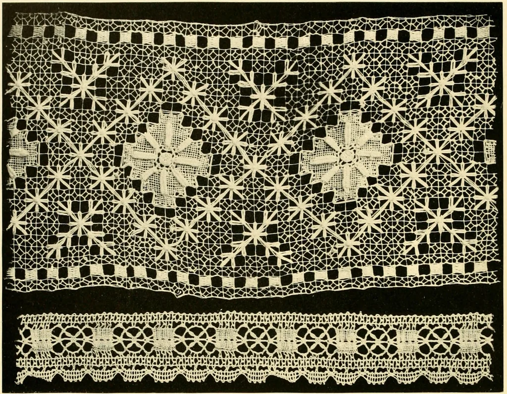 An illustration from Decorative textiles; an illustrated book on coverings for furniture, walls and floors, including damasks, brocades and velvets, tapestries, laces, embroideries, chintzes, cretones, drapery and furniture trimmings, wall papers, carpets and rugs, tooled and illuminated leathers, 1918, leaf 125