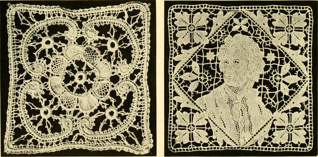 An illustration from Decorative textiles; an illustrated book on coverings for furniture, walls and floors, including damasks, brocades and velvets, tapestries, laces, embroideries, chintzes, cretones, drapery and furniture trimmings, wall papers, carpets and rugs, tooled and illuminated leathers, 1918, leaf 125