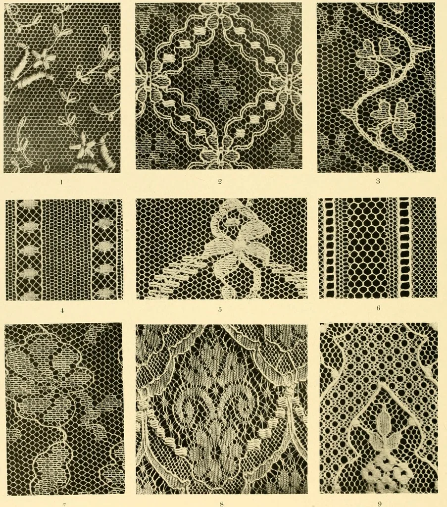 An illustration from Decorative textiles; an illustrated book on coverings for furniture, walls and floors, including damasks, brocades and velvets, tapestries, laces, embroideries, chintzes, cretones, drapery and furniture trimmings, wall papers, carpets and rugs, tooled and illuminated leathers, 1918, leaf 129