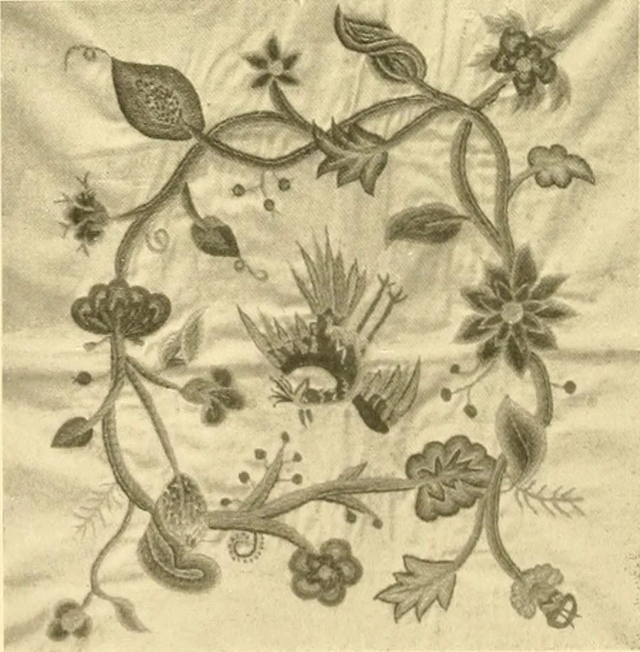 An illustration from Decorative textiles; an illustrated book on coverings for furniture, walls and floors, including damasks, brocades and velvets, tapestries, laces, embroideries, chintzes, cretones, drapery and furniture trimmings, wall papers, carpets and rugs, tooled and illuminated leathers, 1918, leaf 143