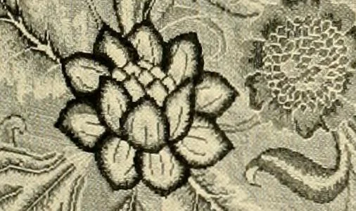 An illustration from Decorative textiles; an illustrated book on coverings for furniture, walls and floors, including damasks, brocades and velvets, tapestries, laces, embroideries, chintzes, cretones, drapery and furniture trimmings, wall papers, carpets and rugs, tooled and illuminated leathers, 1918, leaf 146