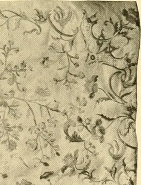 An illustration from Decorative textiles; an illustrated book on coverings for furniture, walls and floors, including damasks, brocades and velvets, tapestries, laces, embroideries, chintzes, cretones, drapery and furniture trimmings, wall papers, carpets and rugs, tooled and illuminated leathers, 1918, leaf 152
