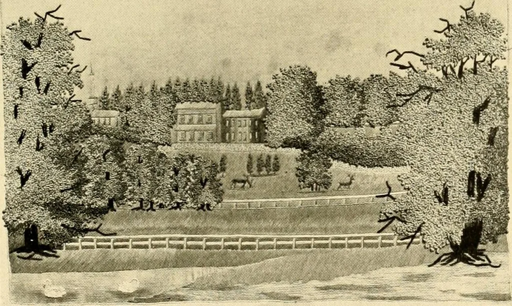 An illustration from Decorative textiles; an illustrated book on coverings for furniture, walls and floors, including damasks, brocades and velvets, tapestries, laces, embroideries, chintzes, cretones, drapery and furniture trimmings, wall papers, carpets and rugs, tooled and illuminated leathers, 1918, leaf 154