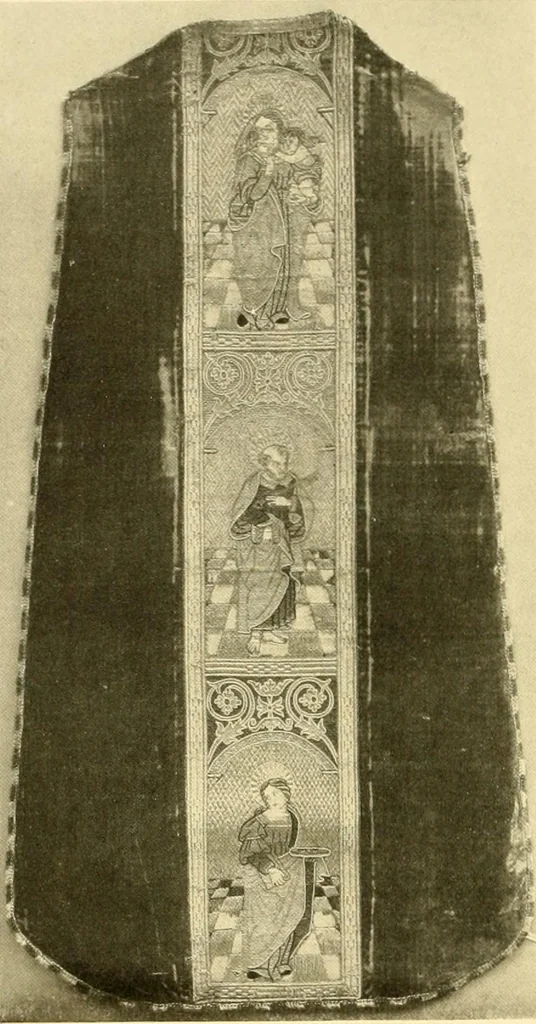 An illustration from Decorative textiles; an illustrated book on coverings for furniture, walls and floors, including damasks, brocades and velvets, tapestries, laces, embroideries, chintzes, cretones, drapery and furniture trimmings, wall papers, carpets and rugs, tooled and illuminated leathers, 1918, leaf 159