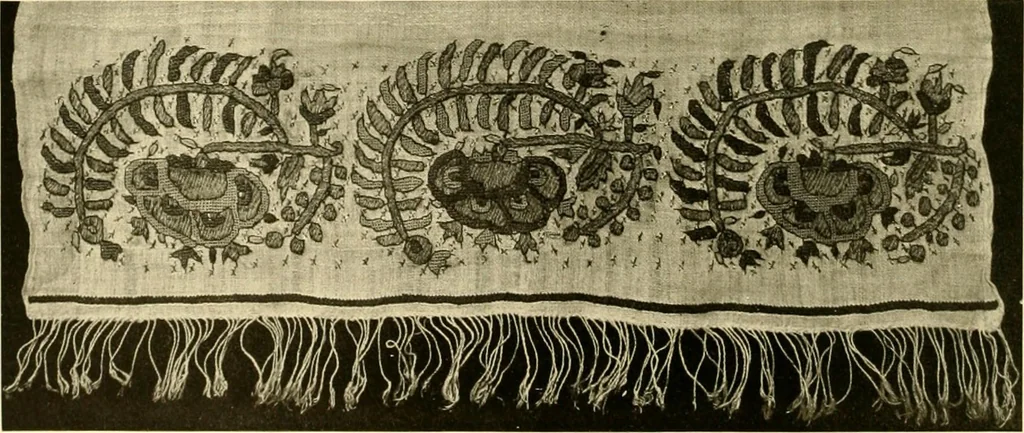 An illustration from Decorative textiles; an illustrated book on coverings for furniture, walls and floors, including damasks, brocades and velvets, tapestries, laces, embroideries, chintzes, cretones, drapery and furniture trimmings, wall papers, carpets and rugs, tooled and illuminated leathers, 1918, leaf 161
