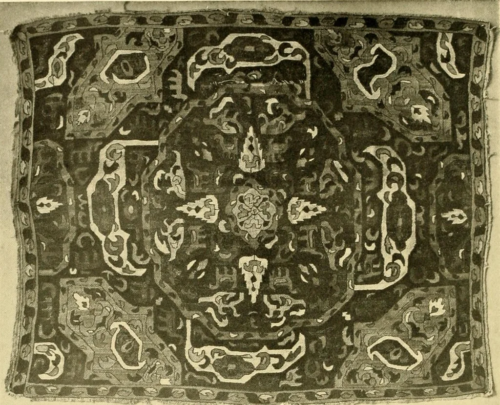An illustration from Decorative textiles; an illustrated book on coverings for furniture, walls and floors, including damasks, brocades and velvets, tapestries, laces, embroideries, chintzes, cretones, drapery and furniture trimmings, wall papers, carpets and rugs, tooled and illuminated leathers, 1918, leaf 163