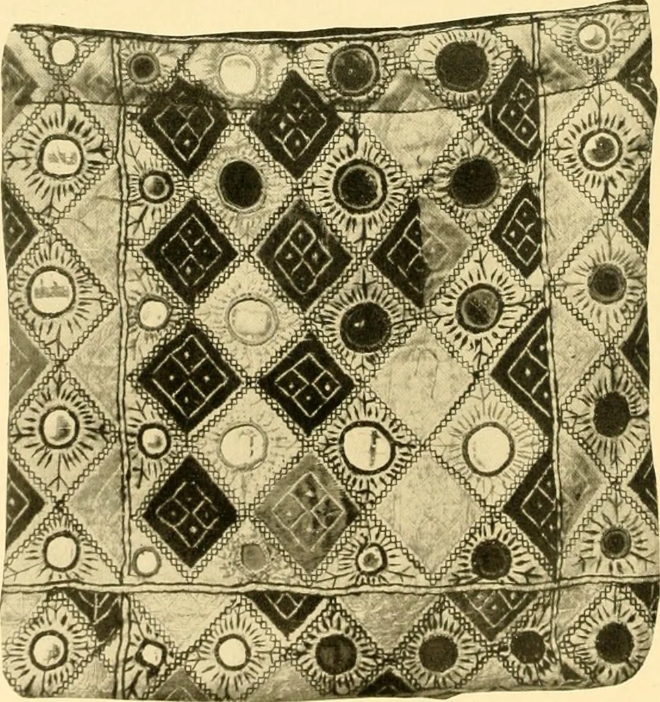 An illustration from Decorative textiles; an illustrated book on coverings for furniture, walls and floors, including damasks, brocades and velvets, tapestries, laces, embroideries, chintzes, cretones, drapery and furniture trimmings, wall papers, carpets and rugs, tooled and illuminated leathers, 1918, leaf 163